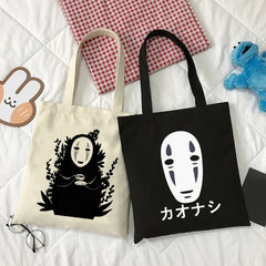 Spirited Away Anime Canvas Bag Harajuku Goth Punk Shopper Large Capacity