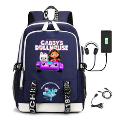 Teen Gabby's Dollhouse Schoolbag With USB Computer Bag
