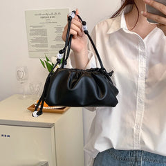 Soft Pu Leather Crossbody Bag for Women Pleated Cloud Bag