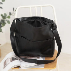 Spring Pu Soft Leather Bucket Bag Large Capacity Cross-body Ins Shoulder