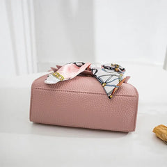 Vintage Bow Shoulder Bag PU Leather Small Handbag