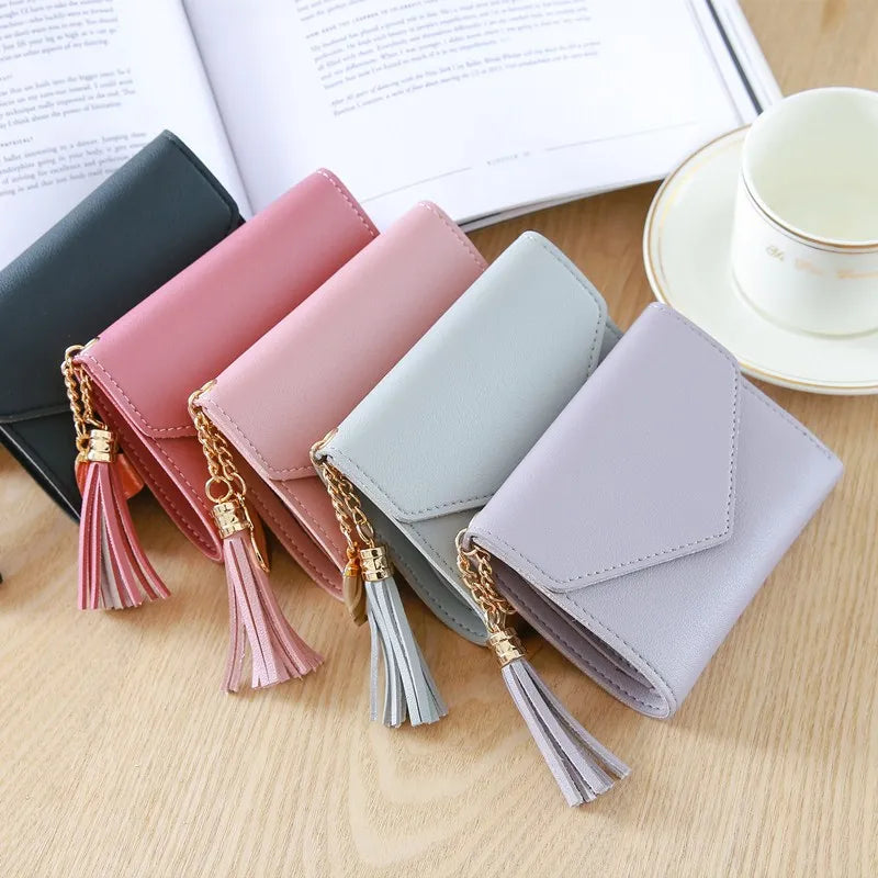 Heart Pendant Women's Wallets Lychee Pattern