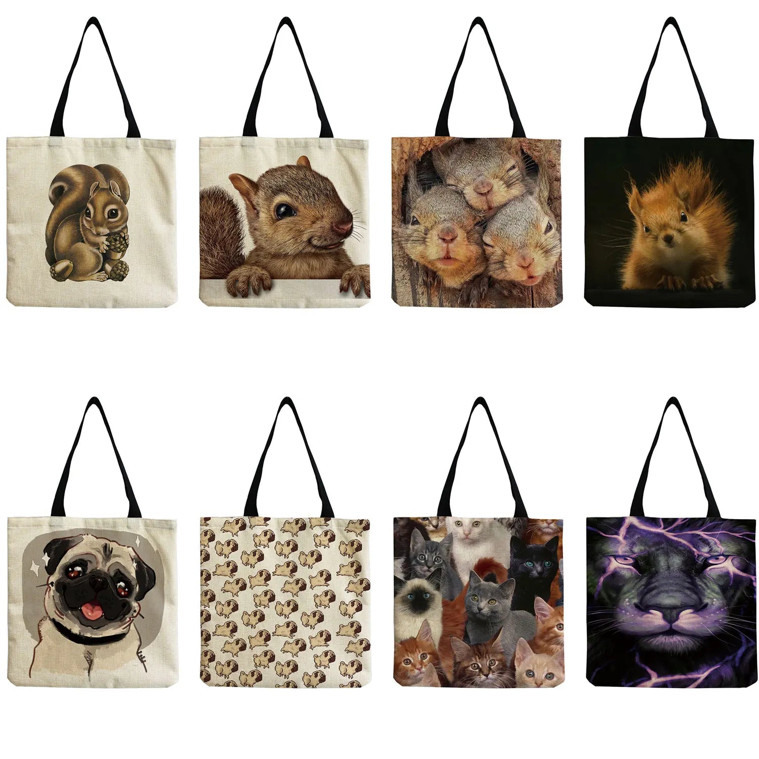 Squirrel Puppy Face Women Handbags Female Shopper Big Size Tote Bag