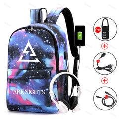 Arknights Backpack Anti-Theft Student Bookbag Rucksack for School