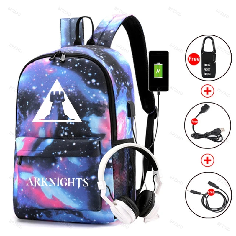 Arknights Backpack Anti-Theft Student Bookbag Rucksack for School