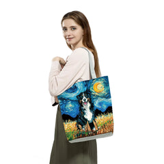Starry Sky Dog Printed Shoulder Bag for Women Large Tote Ladies Casual Shopping