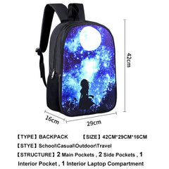 Steam Locomotive Train Print Backpack Teen School Bags Book Bag