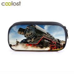 Steam Locomotive Train Print Pencil Bag for Kids