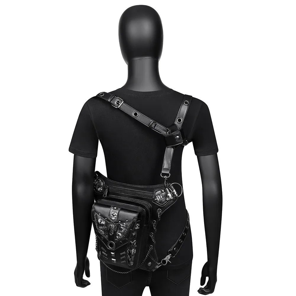 Steampunk Chain Bag Locomotive Single Shoulder Messenger Waist Fanny Pack