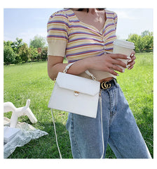 Stone Patent Crossbody Bag Women Small Handbag