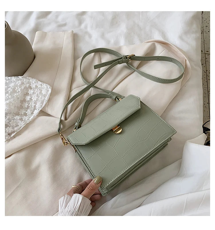 Stone Patent Crossbody Bag Small Handbag Evening Bag