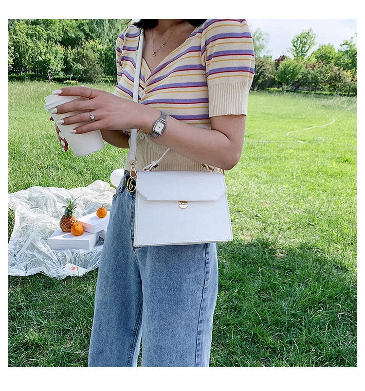 Stone Patent Crossbody Bag Small Handbag Evening Bag