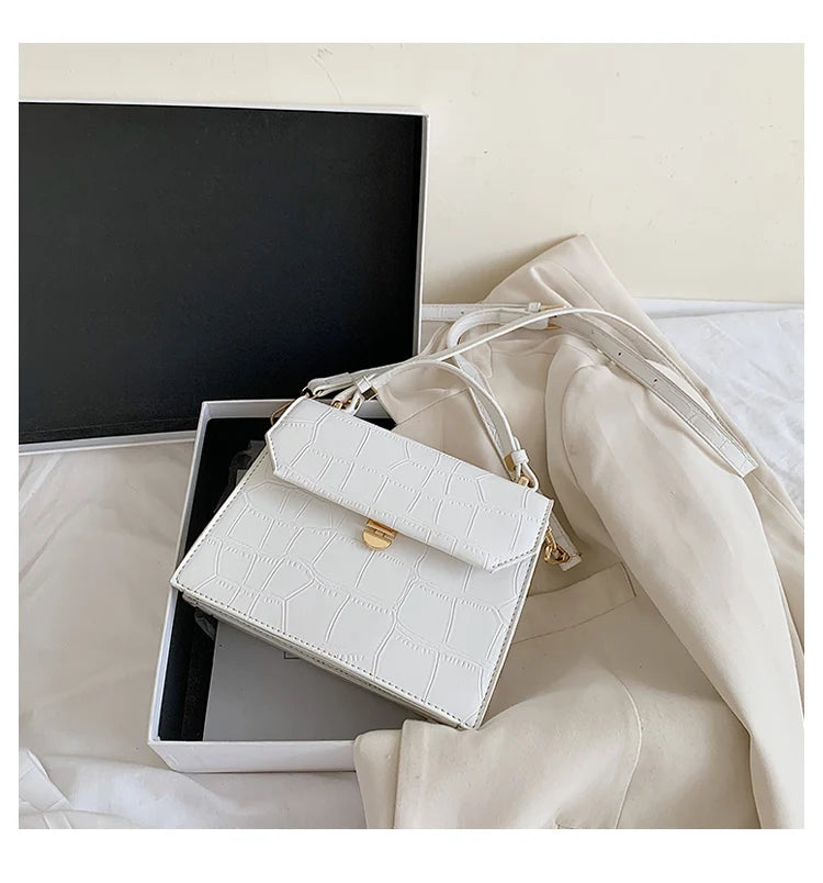 Stone Patent Crossbody Bag Small Handbag Evening Bag