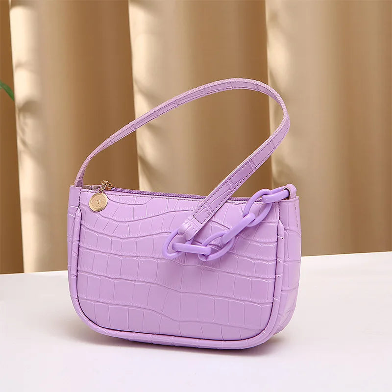 Stone Pattern Ladies PU Leather Shoulder Bag