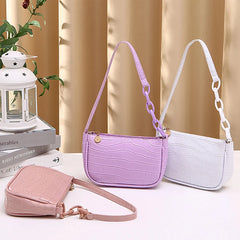 Stone Pattern Ladies PU Leather Shoulder Bag Small Handbags