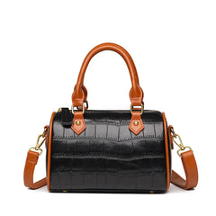 Stone Pattern Leather Handbag Women's Bag Vintage Cow Leather