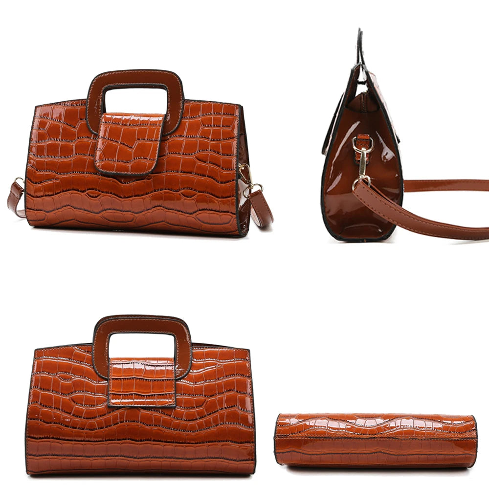 Stone Pattern Small Crossbody Bag Flap Shoulder Clutch Ladies Purse