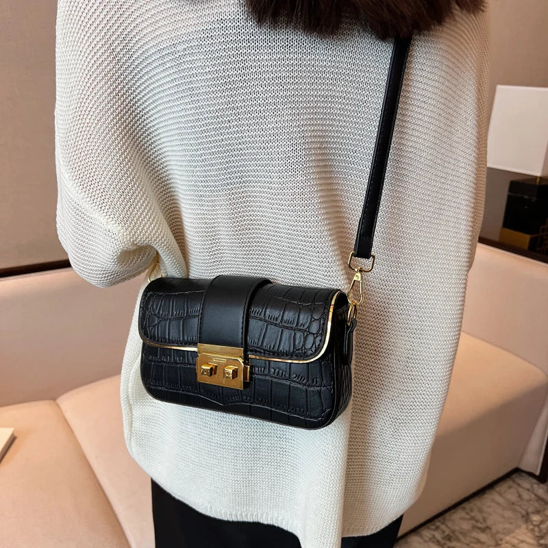 Stone Pattern Leather Underarm Shoulder Bags For Women Handbags and Purses