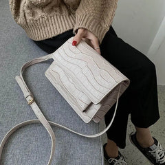 Stone Pattern PU Leather Crossbody Bag Women Shoulder Bag