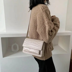 Stone Pattern PU Leather Crossbody Bag Women Shoulder Bag