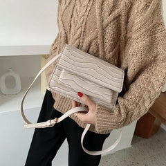Stone Pattern PU Leather Crossbody Bag Women Shoulder Bag
