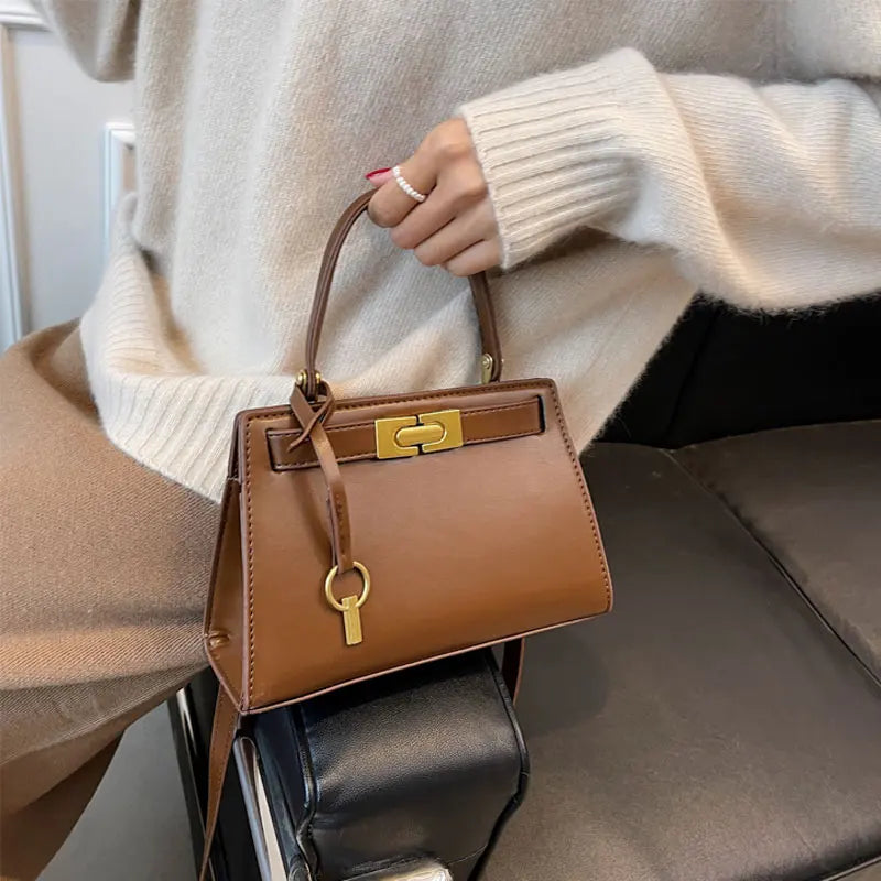 Stone Pattern PU Leather Handbags Women's Solid Crossbody Bags