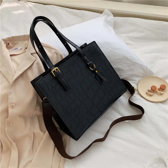 Stone Pattern Shoulder Bag Women Travel Bags Leather Pu Quailty Bag