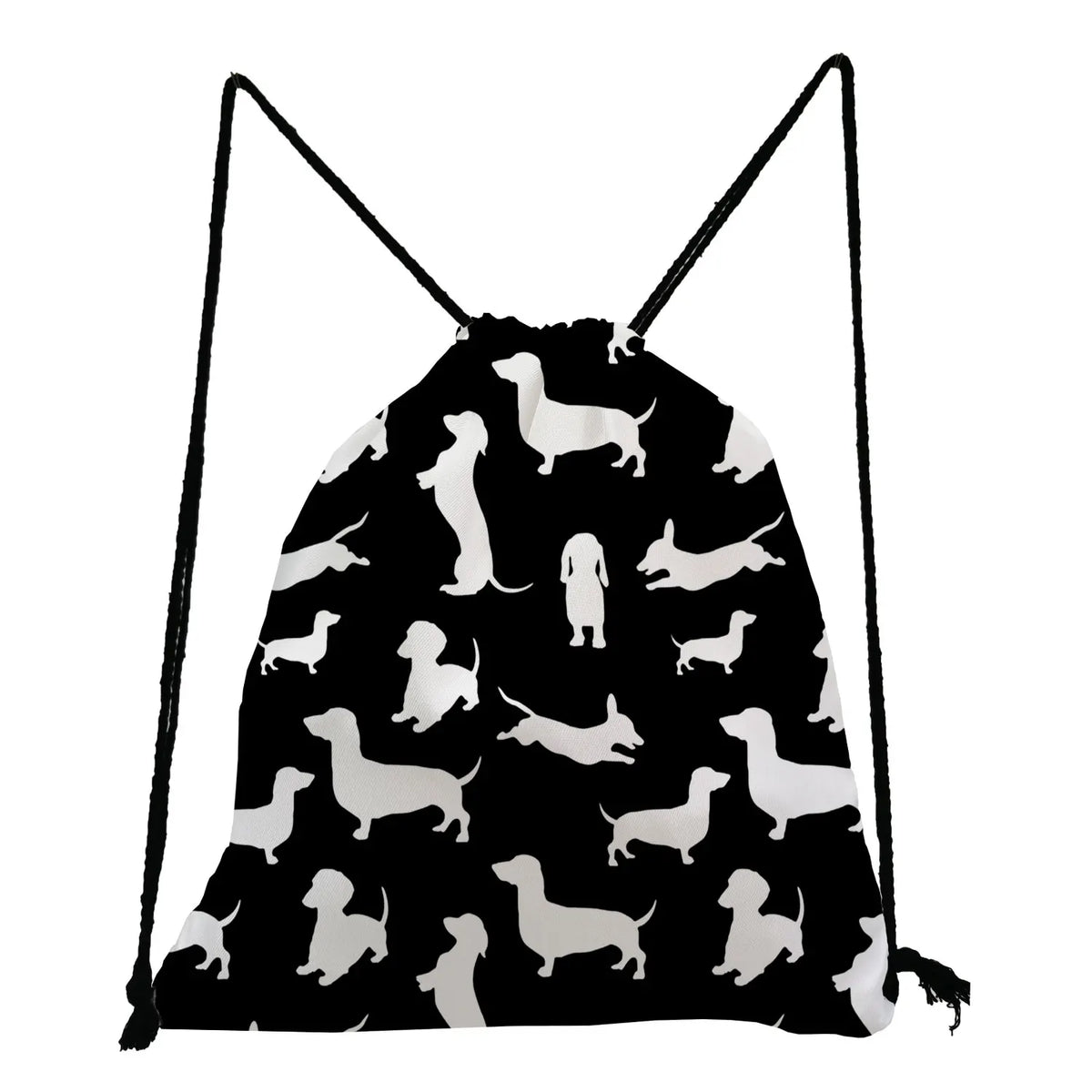 Sausage Dog Drawstring Backpack Shoe Bag for Students