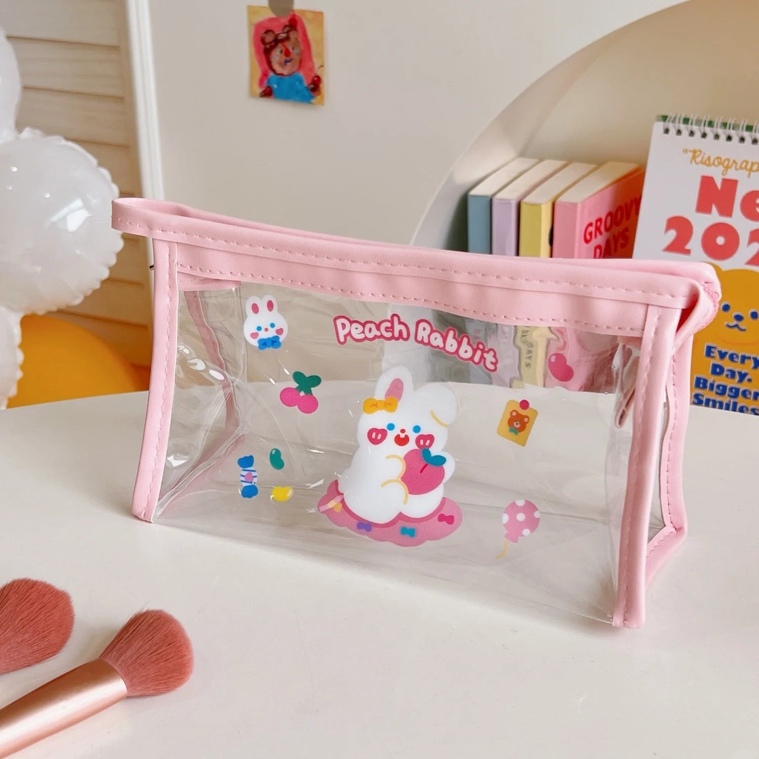 Transparent Portable Large Capacity Cosmetic Storage Bag