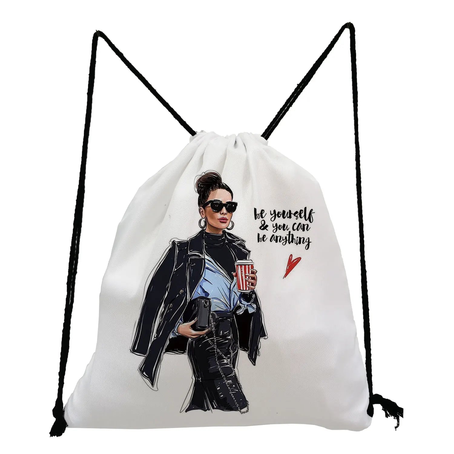 Storage School Bags Backpacks for Students Drawstring Pocket Female Casual