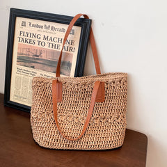Vintage Woven Shoulder Bag Straw Beach Bohemian Summer Vacation