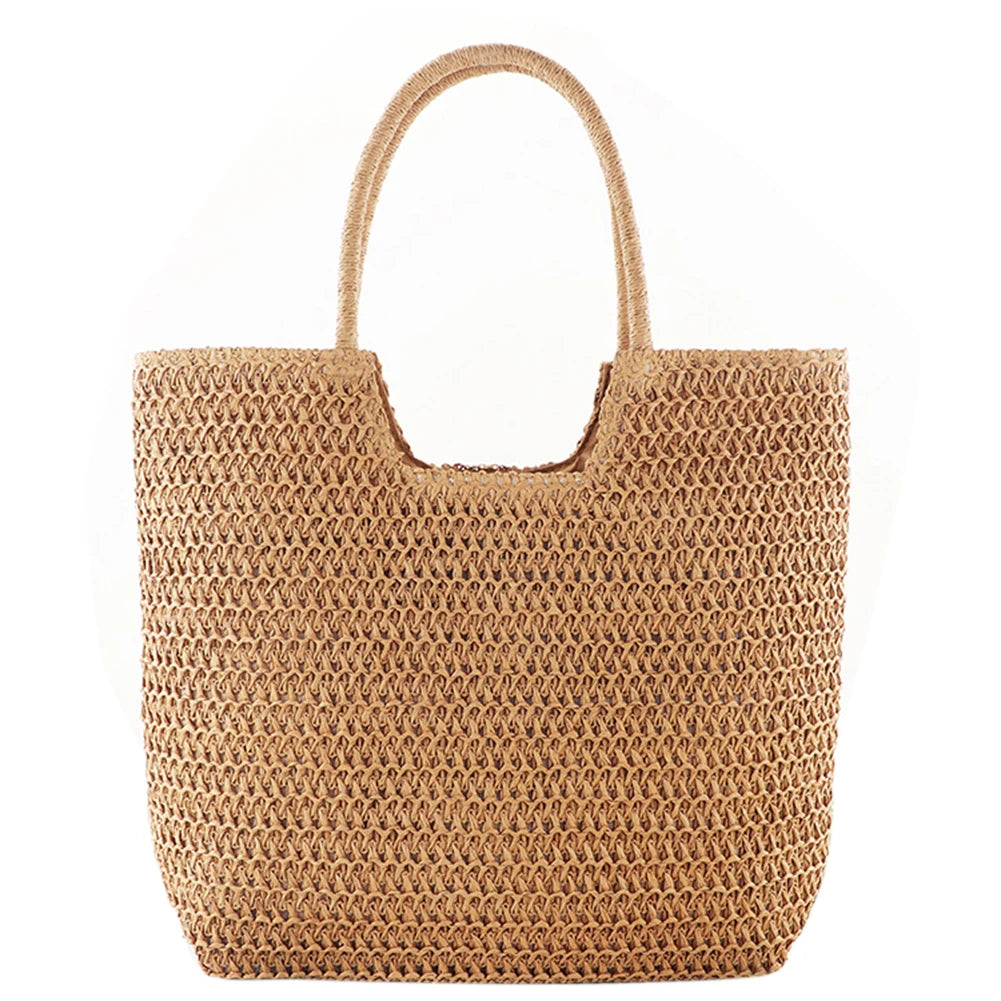 Woven Boho Summer Tote Bag Large Capacity Lady Vacation Handbag