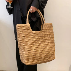 Woven Boho Summer Tote Bag Large Capacity Lady Vacation Handbag