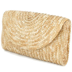 Straw Clutch Purses For Women Beach Handbags Brown