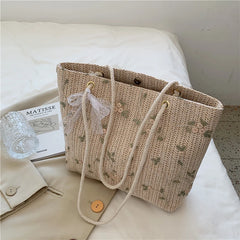 Straw Crossbody Bag Bohemian Knitting Summer Purse Handbag Beach Bags