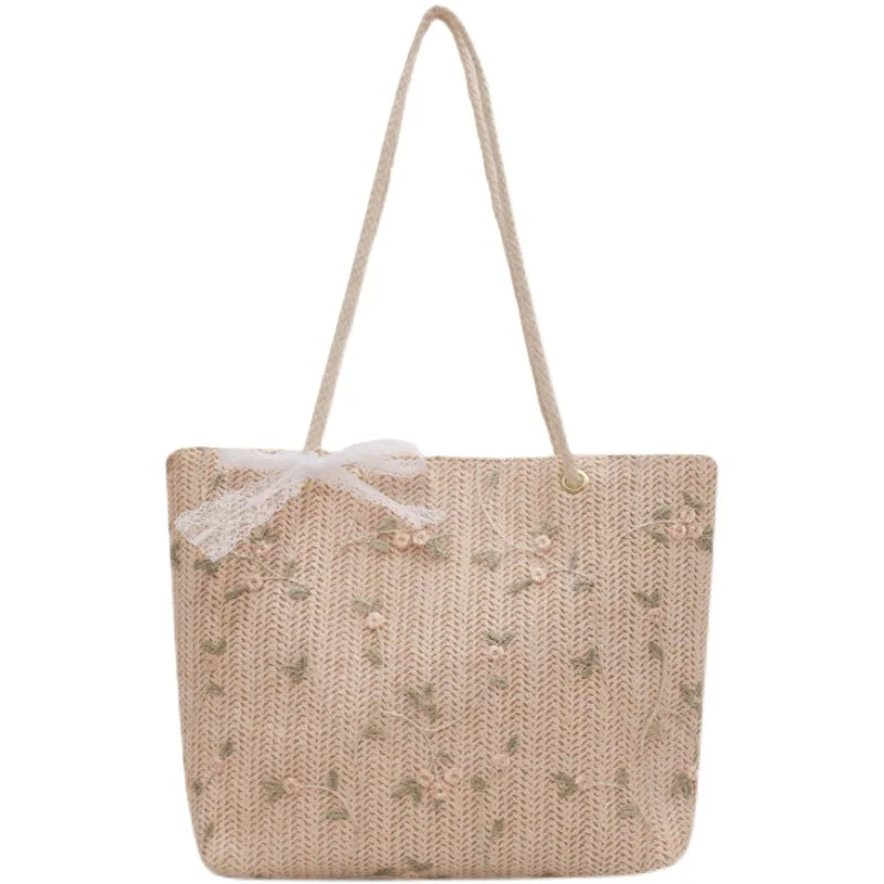 Straw Crossbody Bag Bohemian Knitting Summer Purse Handbag Beach Bags