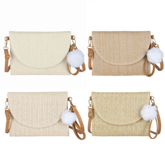 Straw Crossbody Bag Beach Envelope Purse Wallet
