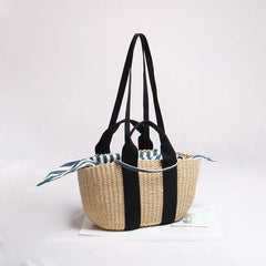 Straw Woven Bag Hand-woven Handbag Female Shoulder Portable Beach Bag