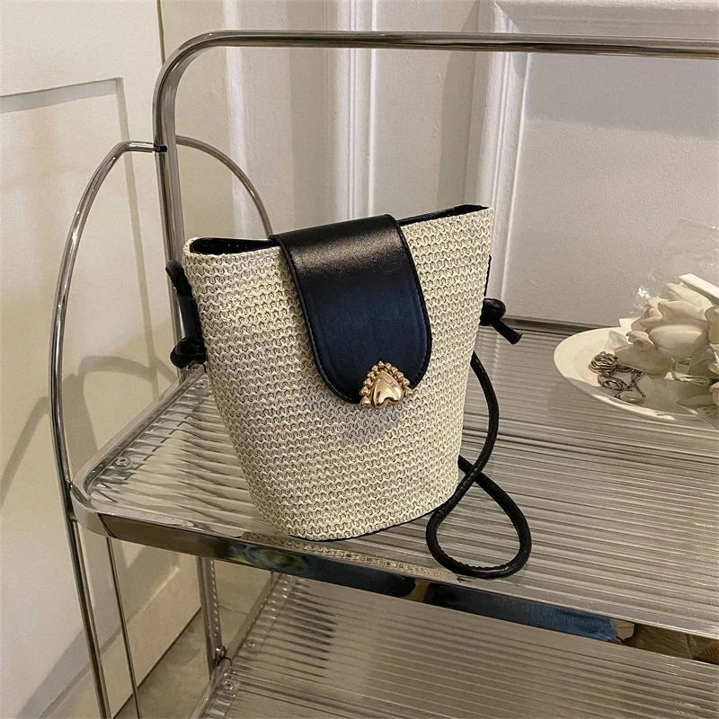 Straw Woven Women's Bag Summer Crochet Bag Versatile Messenger Bag