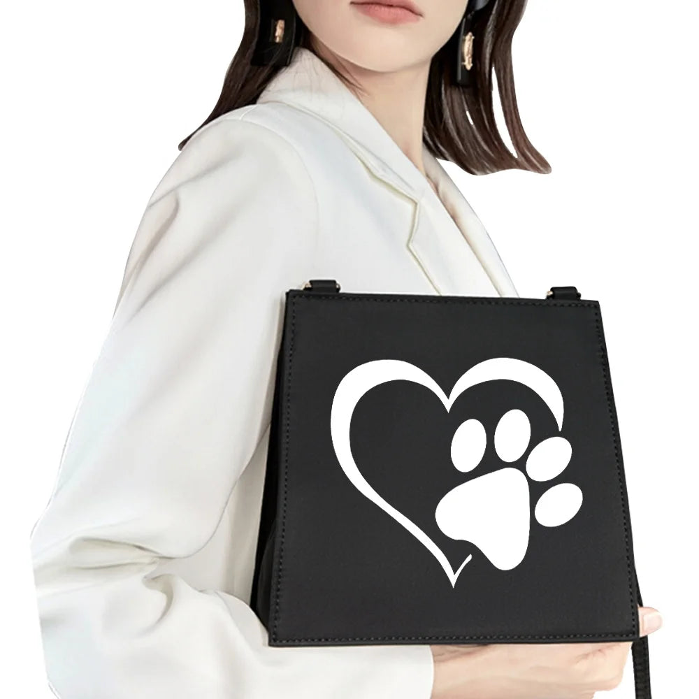 Street Retro Light Woman Bag Shoulder Bag Lady Messenger Bag Love Pattern