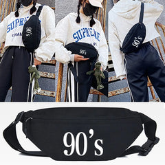 Street Waist Bag 90 Number Print Shoulder Bag Functional Crossbody Bag