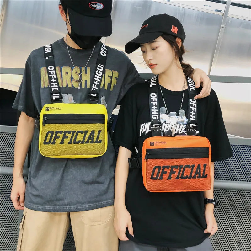 Tactical Vest Crossbody Chest Bag Hip Hop Style