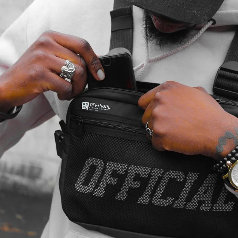 Tactical Vest Crossbody Chest Bag Hip Hop Style