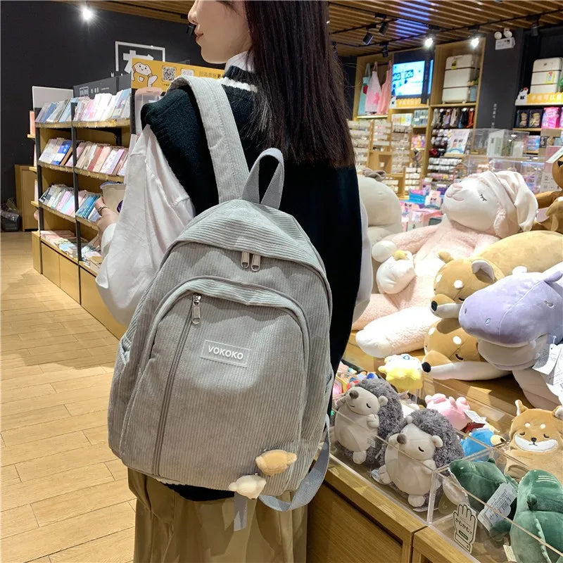 Stripe Cords Backpack for Teens