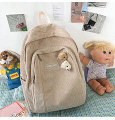 Stripe Cords Backpack for Teens