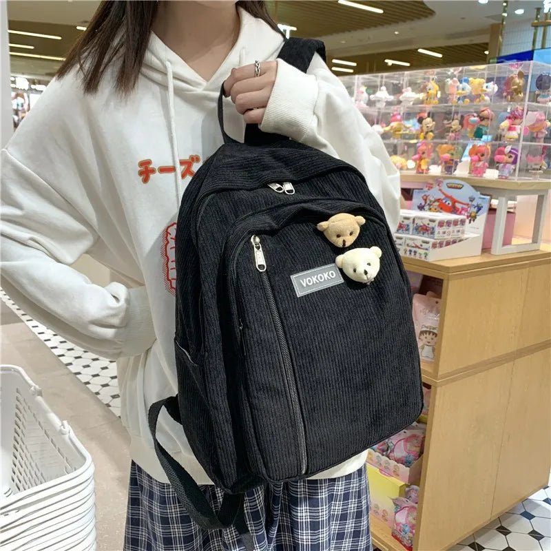 Stripe Cords Backpack for Teens