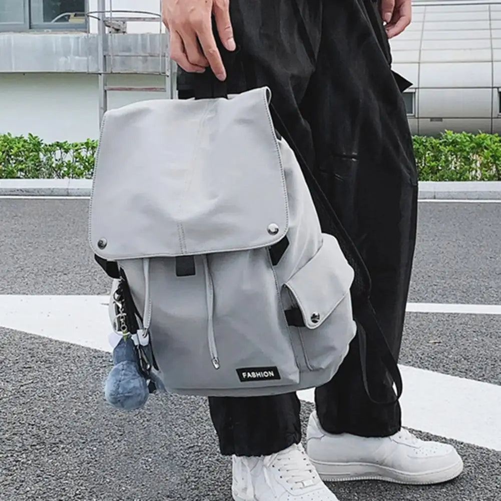 Adjustable Lace-up Student Backpack Unisex Rucksack for Teens