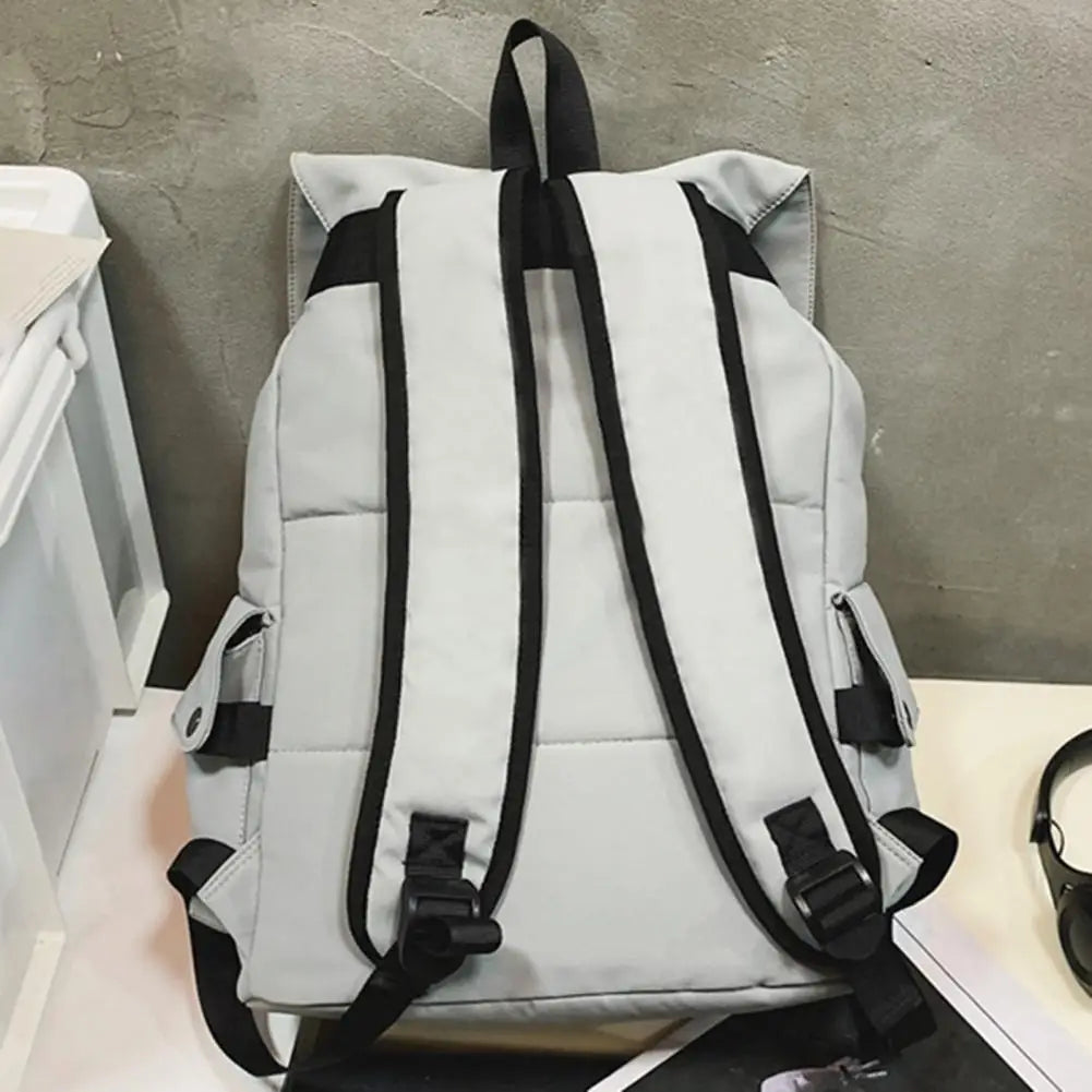 Adjustable Lace-up Student Backpack Unisex Rucksack for Teens