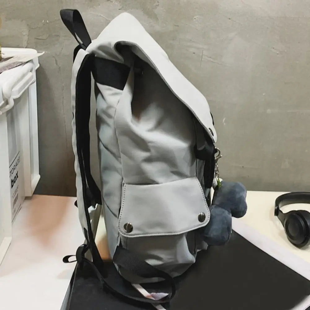 Adjustable Lace-up Student Backpack Unisex Rucksack for Teens