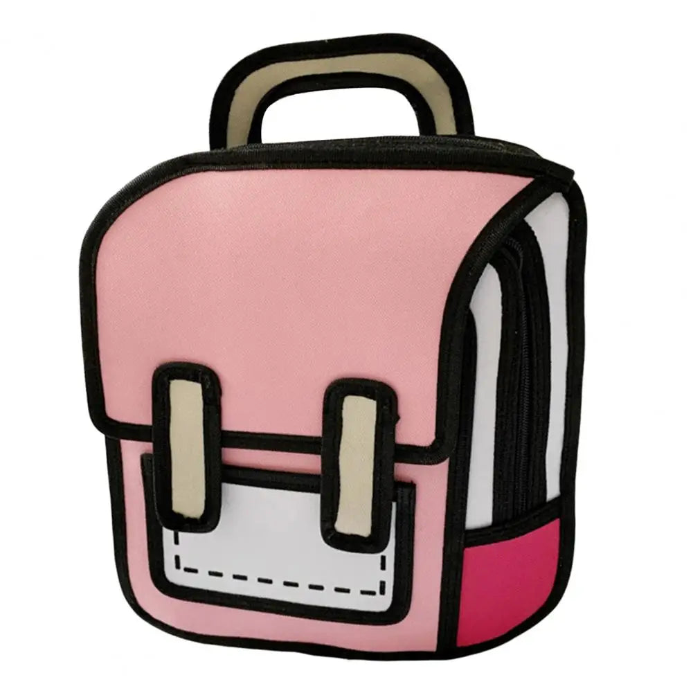 Student Backpack 2D Comic Bookbag Boys Girls School Bag